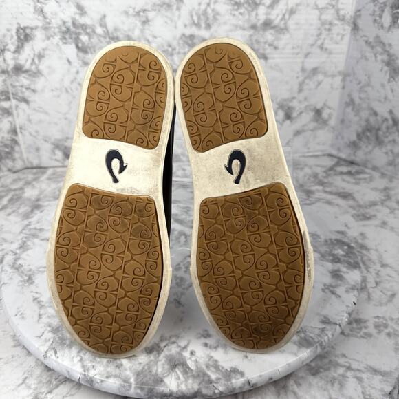 Olukai Women's Pehuea Li Ili Brown Leather Convertible Sneaker Size US8 / EU38 - Picture 7 of 10